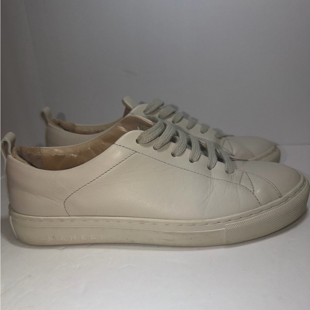Kanebei Women's Cream Leather Sneakers size‎ 38 or us 7.5